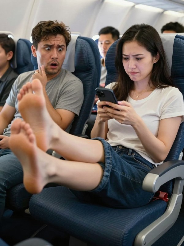 🖼 Новый вид йоги: поза «пятки на подлокотнике» покоряет салоны самолётов 🦶✈️